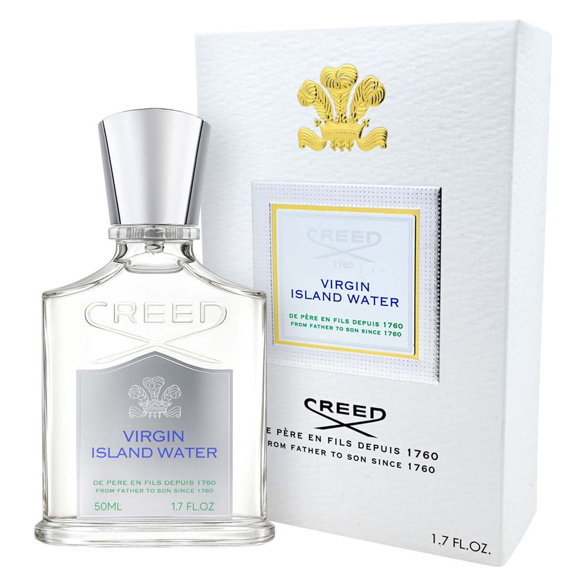 Creed Virgin Island Water bottle and box