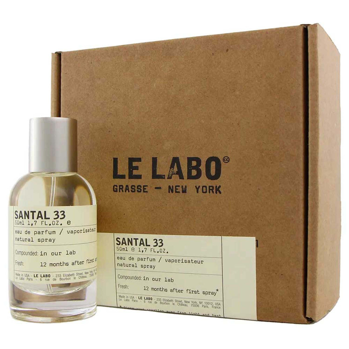 Le Labo Santal 33 bottle and box